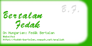 bertalan fedak business card