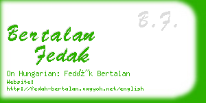 bertalan fedak business card